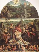 CLEVE, Joos van, The Lamentation of Christ with the Last Supper(predella) and Francis Receiving the Stigmata(mk05)
